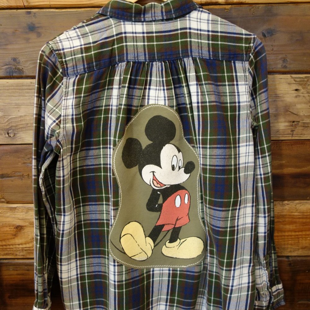 Mickey Mouse One-of-a-Kind  Custom Denim & Supply Ralph Lauren Flannel - M